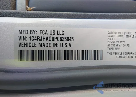 2023 Jeep Grand Cherokee Altitude X 4X4 из США, поврежденный, VIN 1C4RJHAG0PC625845